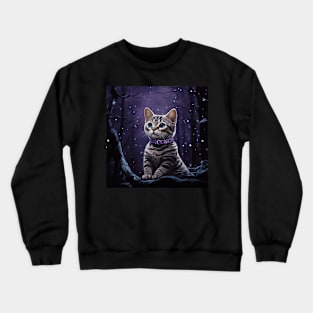 Arctic Silver Bengal Kitty Crewneck Sweatshirt